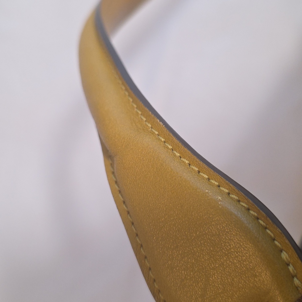 Longchamp Leather Shoulder Bucket Bag, Mustard Brown - Picture 7 of 11